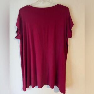 Eileen Fisher Deep Red Short Sleeve Tee